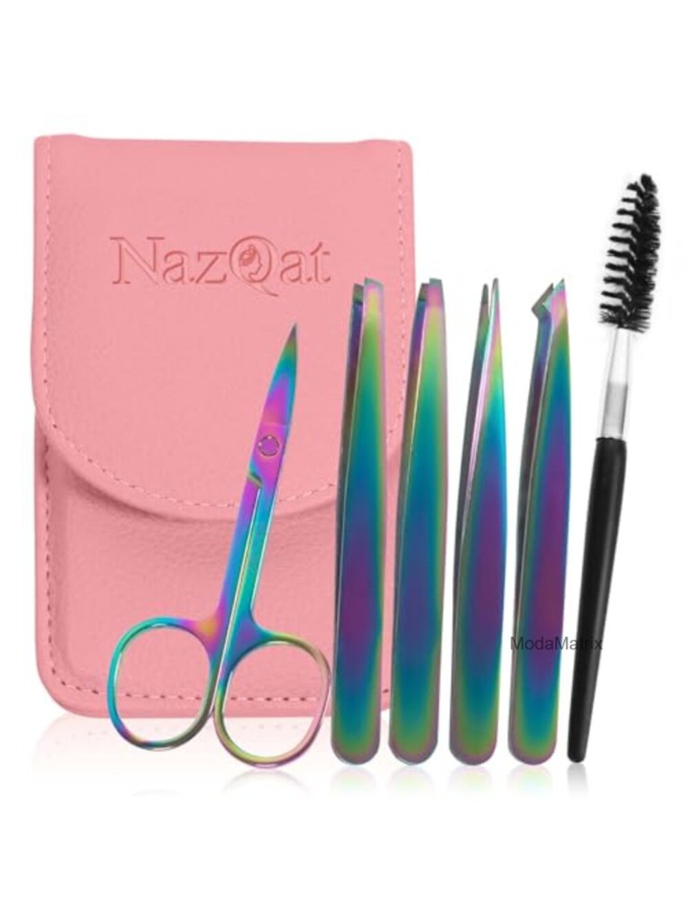 6-Piece Precision Eyebrow Tweezers Set Stainless Steel Grooming Kit